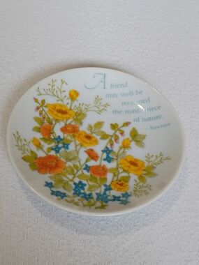 Vintage Gibson Greeting Cards Keepsake Collection Hanging Plate Emerson Quote
